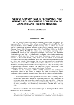 object and context in perception and memory: polish