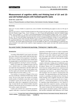 Measurement of cognitive ability and thinking level of 10