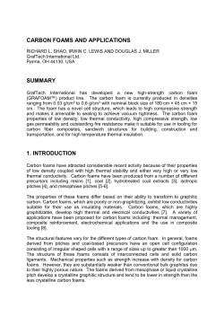 carbon foams and applications