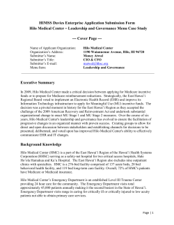 Leadership and Governance Menu Case Study