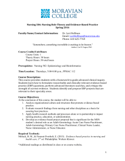 1 Nursing 506: Nursing Role Theory and Evidence