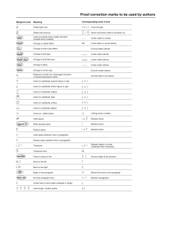 Proof correction marks to be used by authors