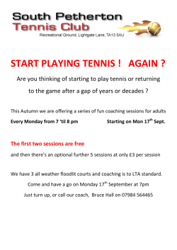 start playing tennis ! again - South Petherton Tennis Club