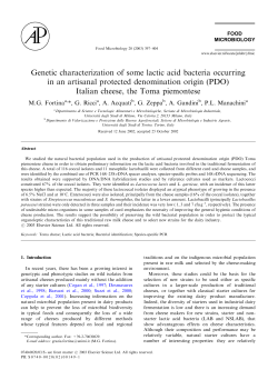 Genetic characterization of some lactic acid bacteria occurring in an