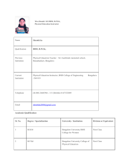Name Shruthi ks Qualification BBM, BPEd., Previous Institution