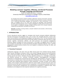 Modeling Learners` Cognitive, Affective, and Social