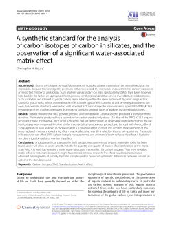 A synthetic standard for the analysis of carbon isotopes of carbon in