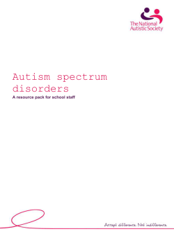 Autism spectrum disorders: a resource pack for staff