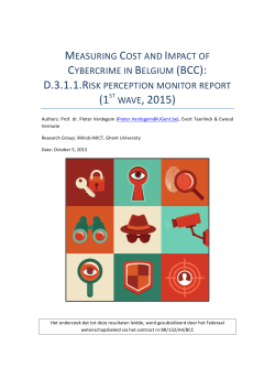 1ST WAVE, 2015 - Federaal Wetenschapsbeleid