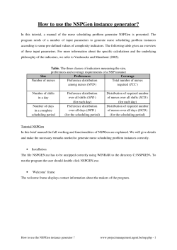 How to use the NSPGen instance generator?