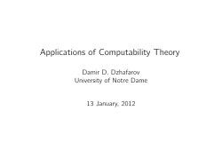 Applications of computability theory