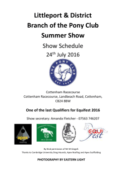 Show Schedule - The Pony Club Branches