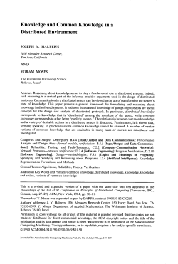 Knowledge and Common Knowledge in a Distributed Environment