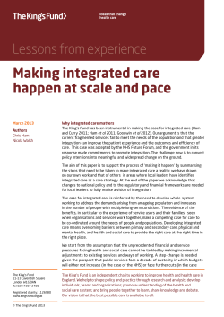 Making integrated care happen at scale and pace