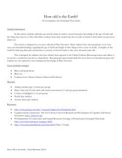 How Old is the Earth - instructions and answer key