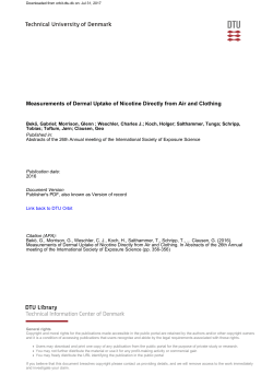 Measurements of Dermal Uptake of Nicotine Directly from Air and