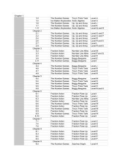 Chapter 1 1.2 The Number Games Tiny`s Think Tank Level A 1.4 Ice
