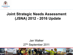 (JSNA) 2012 - 2016 Update