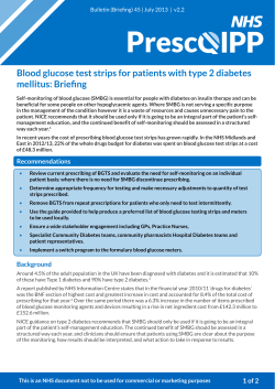 Bulletin 46 Blood glucose testing strips - Briefing