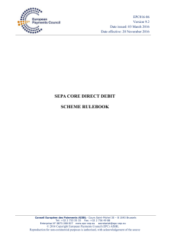 SEPA Direct Debit Core Rulebook | European Payments Council