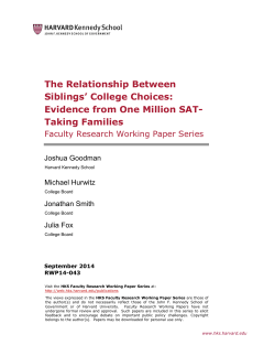 The Relationship Between Siblings` College Choices