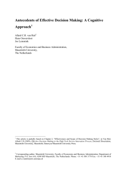 Antecedents of Effective Decision Making: A Cognitive Approach