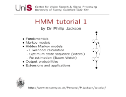 HMM tutorial 1 - University of Surrey