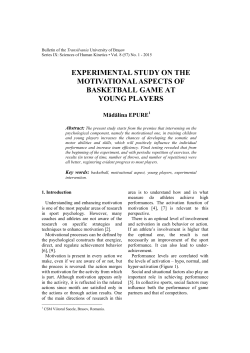 experimental study on the motivational aspects of basketball game