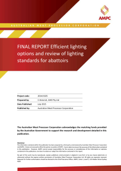 Efficient lighting options and review of lighting standards for abattoirs