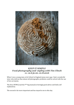 KEEP IT SIMPLE Food photography and