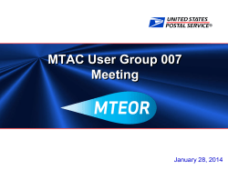 MTAC User Group 007 Meeting