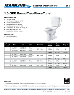 1.6 GPF Round Two-Piece Toilet Spec Sheet