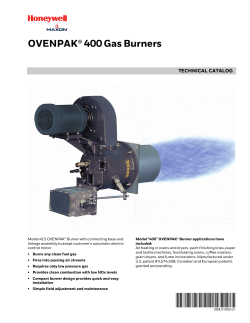 32M-01002&mdash;01 - OVENPAK&reg; 400 Gas Burners