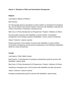 Article 11: Situations of Risk and Humanitarian