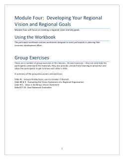 Module Four: Developing Your Regional Vision and Regional Goals