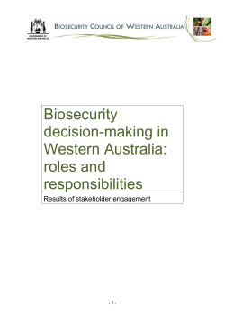 Biosecurity decision-making in Western Australia: roles and
