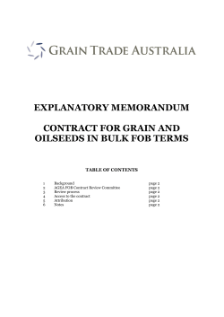 explanatory memorandum contract for grain and oilseeds in bulk fob