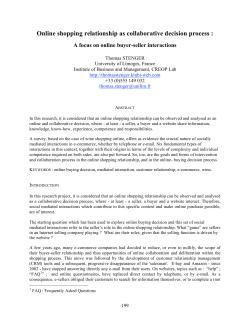 Online shopping relationship as collaborative decision process :