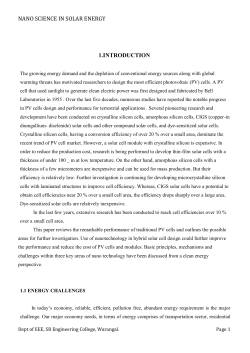 nano science in solar energy
