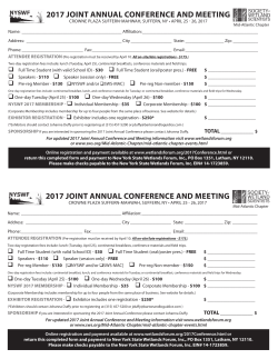 2017 Joint AnnuAL ConFeRenCe And Meeting
