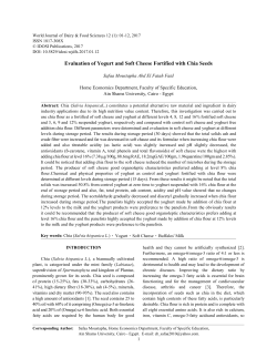 Evaluation of Yogurt and Soft Cheese Fortified with Chia Seeds