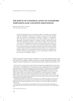 the effects of construal levels on asymmetric temptation-goal