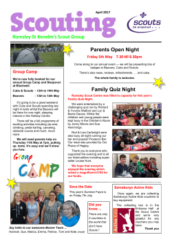 Romsley St Kenelm`s Scout Group Family Quiz Night Parents Open