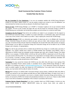 Small Commercial Gas Customer Choice Contract