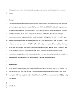 ndependence of Yield Potential and N Response