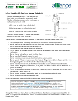 Safety Sheet No. 15: Overhead Manual Chain Hoist