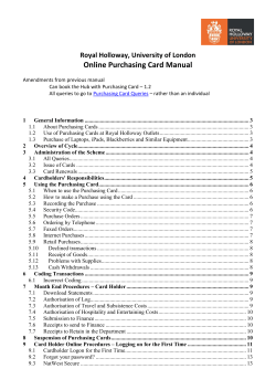 Purchasing Card Manual - Royal Holloway, University of London