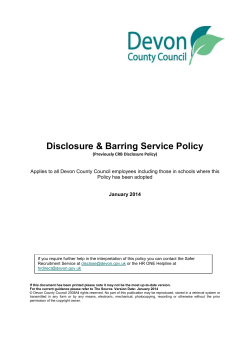 DBS Disclosure policy - Whitchurch Primary School