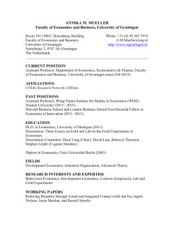 ANNIKA M. MUELLER Faculty of Economics and Business