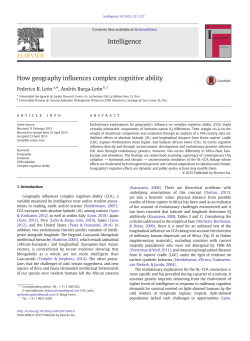 How geography influences complex cognitive ability